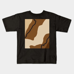 Warm Tones Abstract Topography  Aeasthetic  Pattern Kids T-Shirt